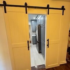 Galley Kitchen Transformation Using Barn Doors in Astoria, Queens 0